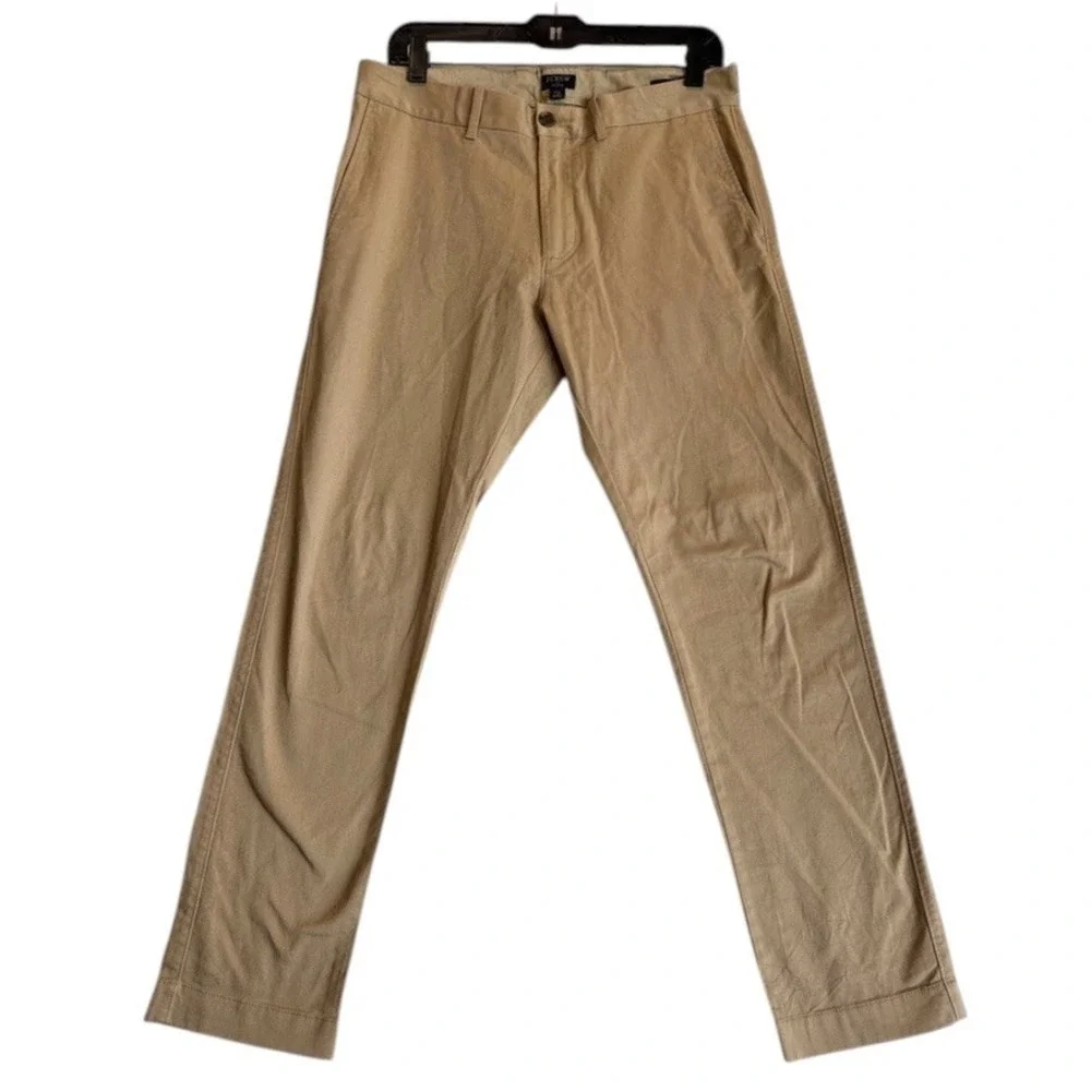 J.Crew Chino Pants Mens 30x30 Khaki Flex Slim Fit Flat Front J1081